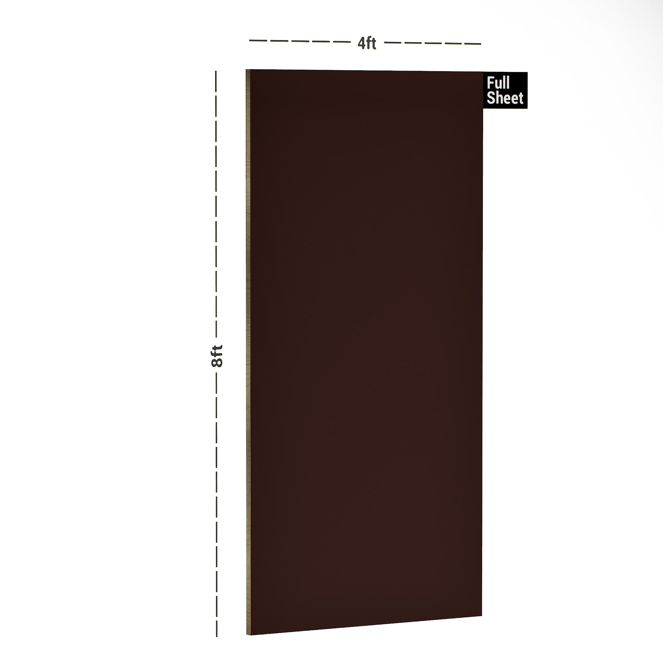 Coffee Plain Laminate 8x4 ft High Gloss 1 mm - 9102 MHG