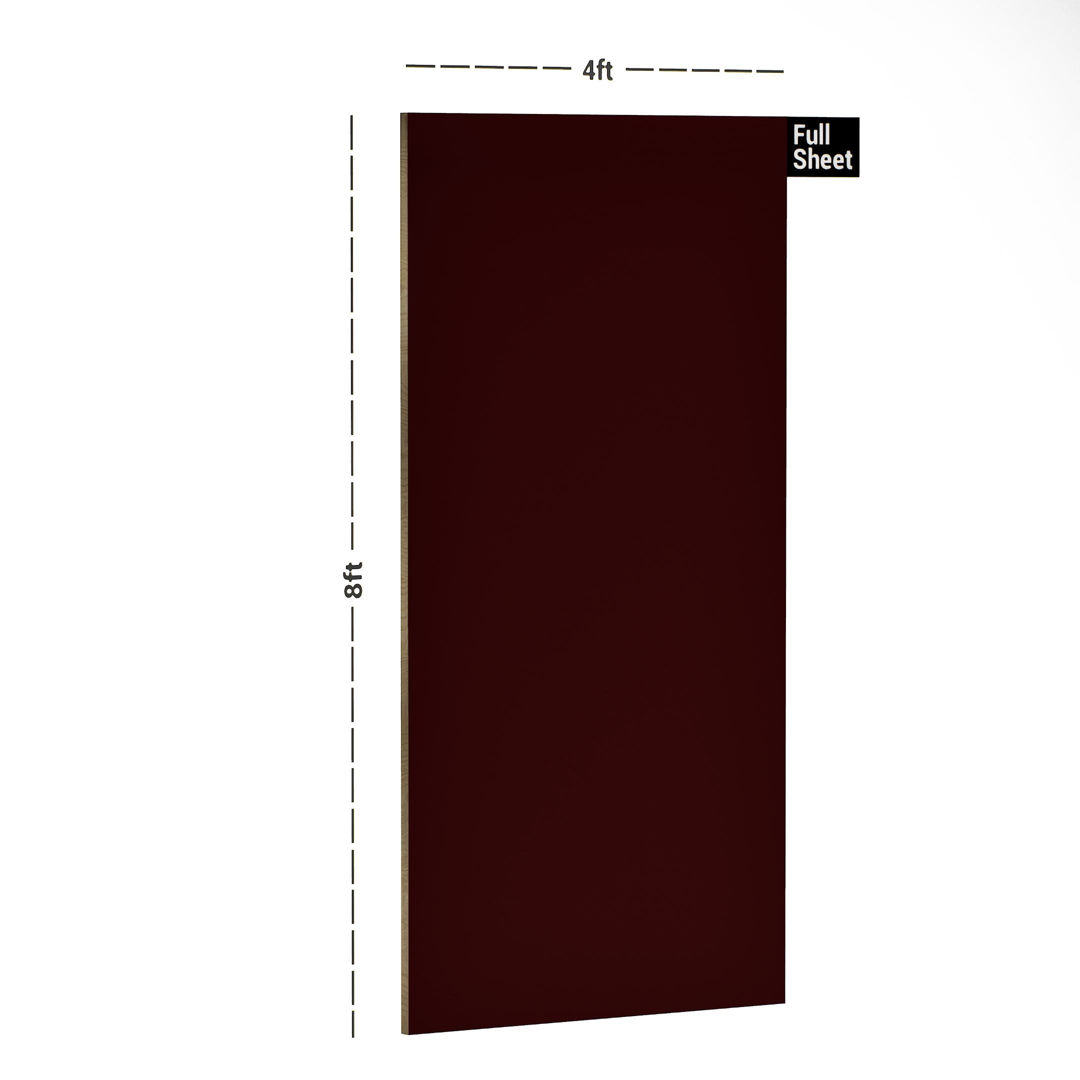 Maroon Plain Laminate 8x4 ft High Gloss 1 mm - 9105 MHG