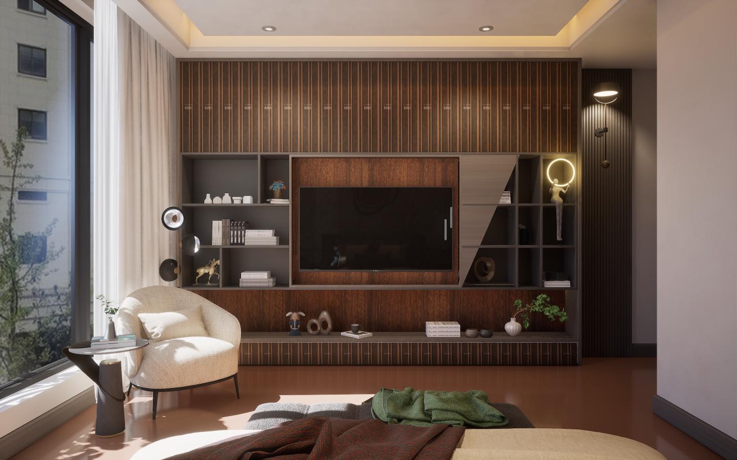 OrlanDO Walnut Metallic Wood Laminate 8x4 ft Glossy 0.8 mm - 9124 MG