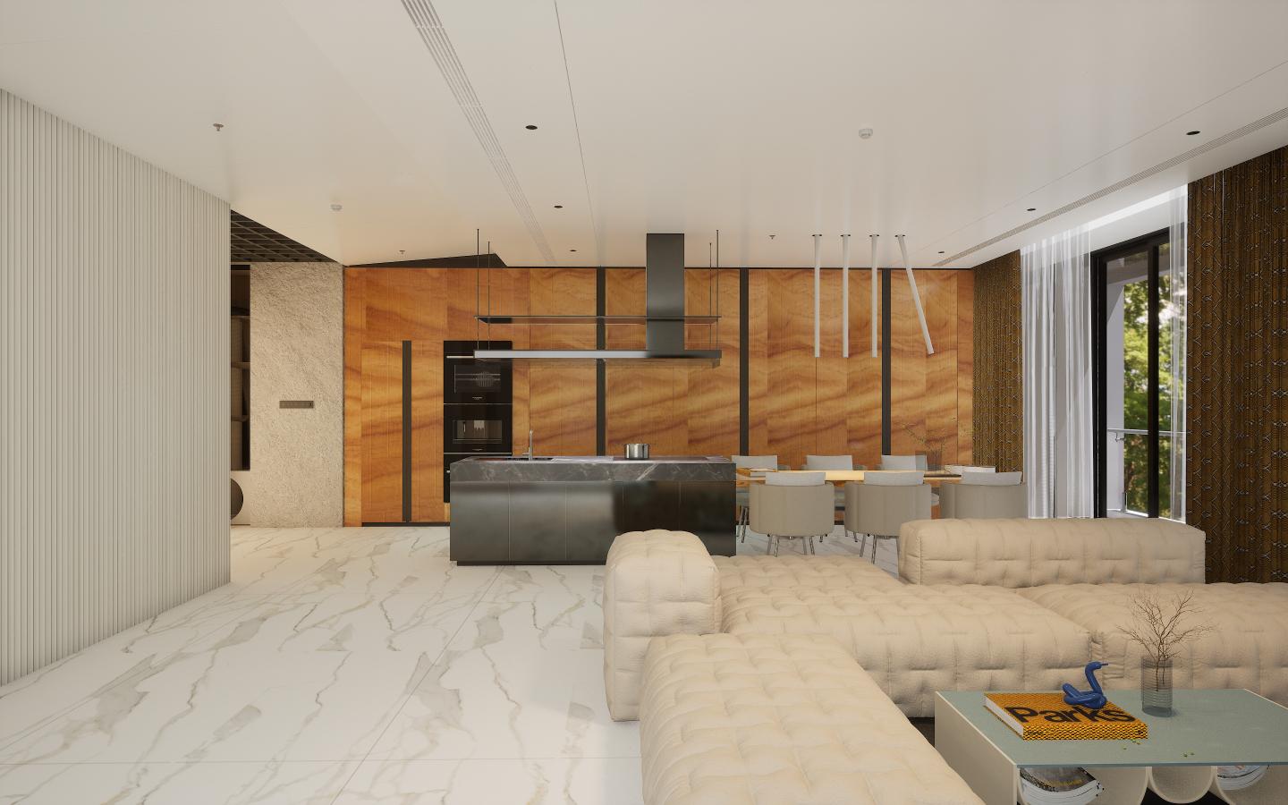 Brown wood laminate with textured finish and wood grain pattern for interior design and decoration purposes in modern spaces