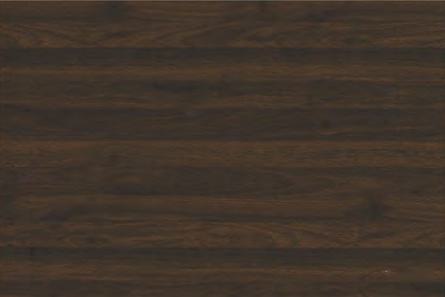 Dark brown wood grain laminate with horizontal walnut pattern and suede finish, showing wood texture and grain details