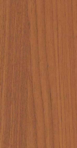 Brown wooden laminate with suede finish and wood grain texture, showing vertical wood pattern and subtle sheen variation.