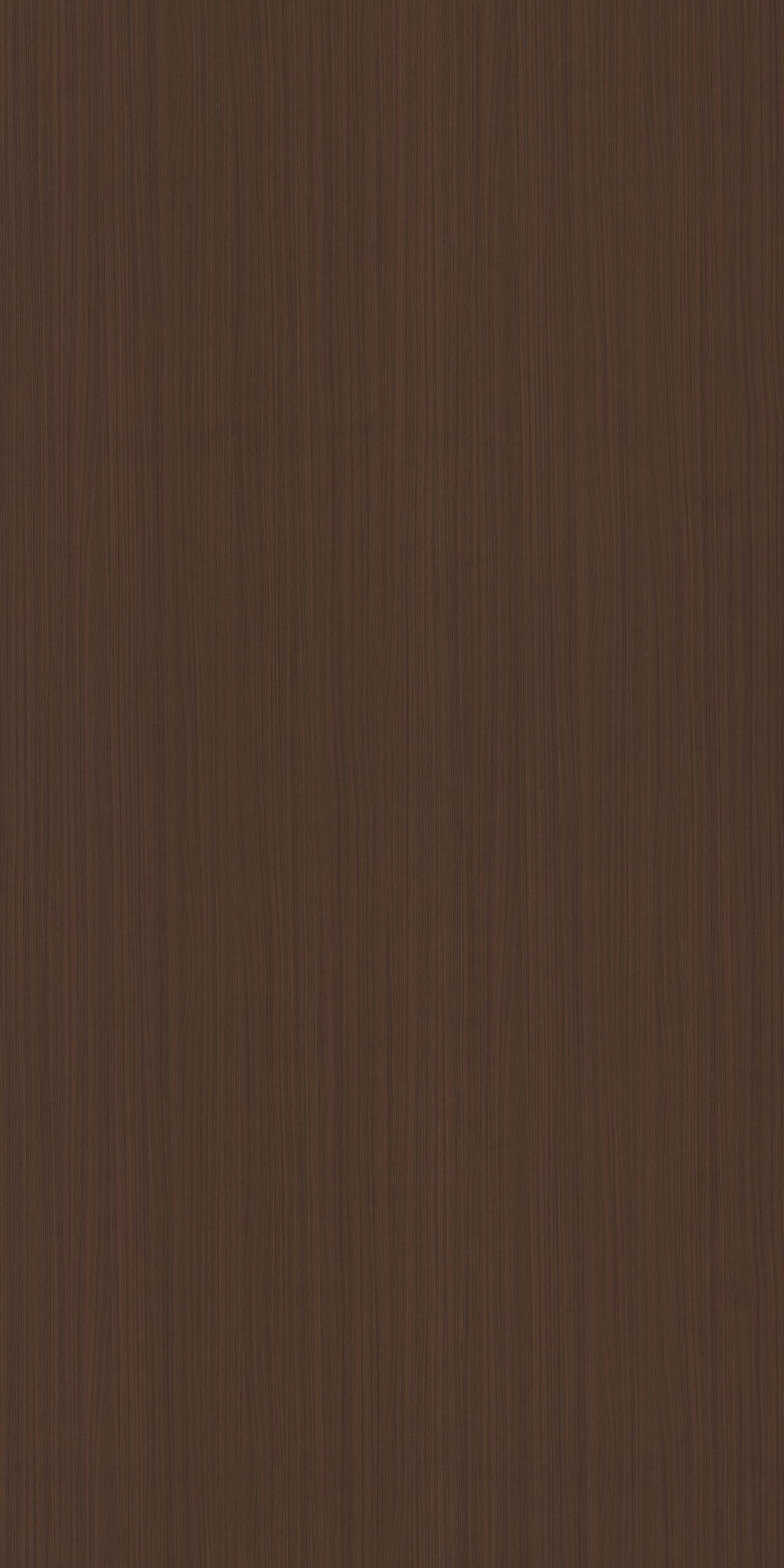 Brown wood laminate with suede finish and wood grain texture, showing vertical lines and subtle sheen, decorative laminate