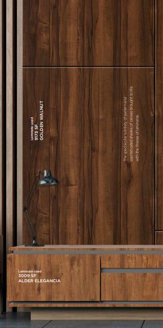 Golden Walnut Wood Laminate 8x4 ft Suede 1 mm - 9173 SF