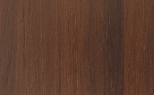 Brown wood laminate with textured finish and wood grain pattern, showing vertical lines and dark brown tones.