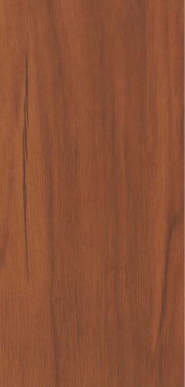 Brown wooden laminate with suede finish and wood grain texture, showing natural wood pattern and subtle sheen, decorative
