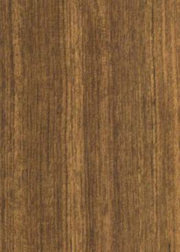 Brown wood grain laminate with textured finish and vertical wood pattern