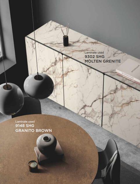 Molten Grenite Marble & Stone Laminate 8x4 ft High Gloss 1 mm - 9302 SHG
