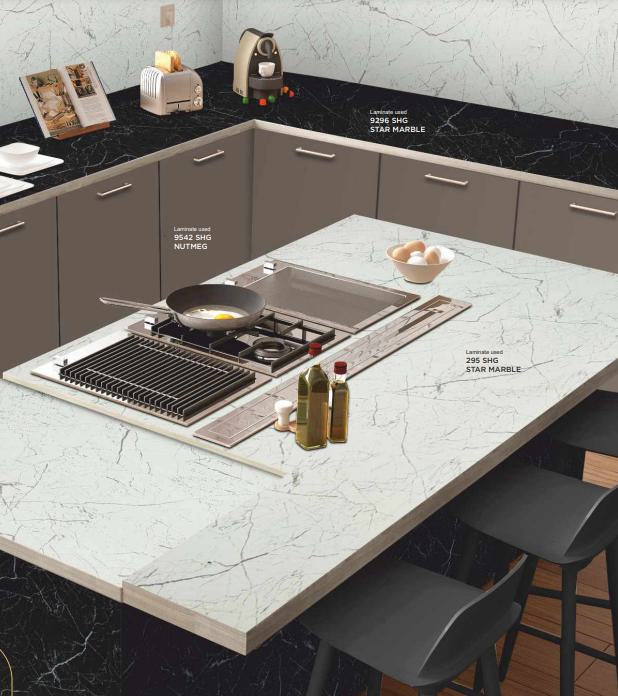 Nutmeg Plain Laminate 8x4 ft High Gloss 1 mm - 9542 SHG