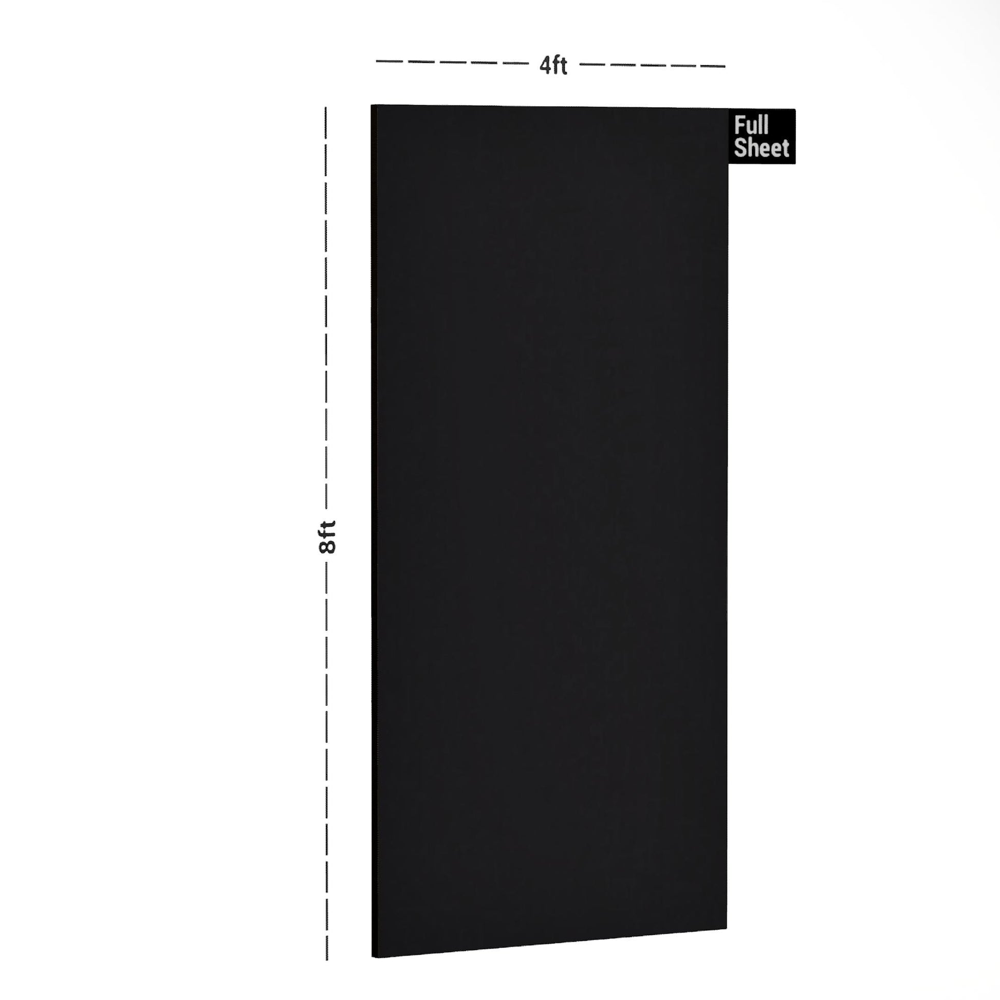 Grey suede laminate sheet 8x4 ft with plain finish and suede texture, full sheet dimensions indicated.