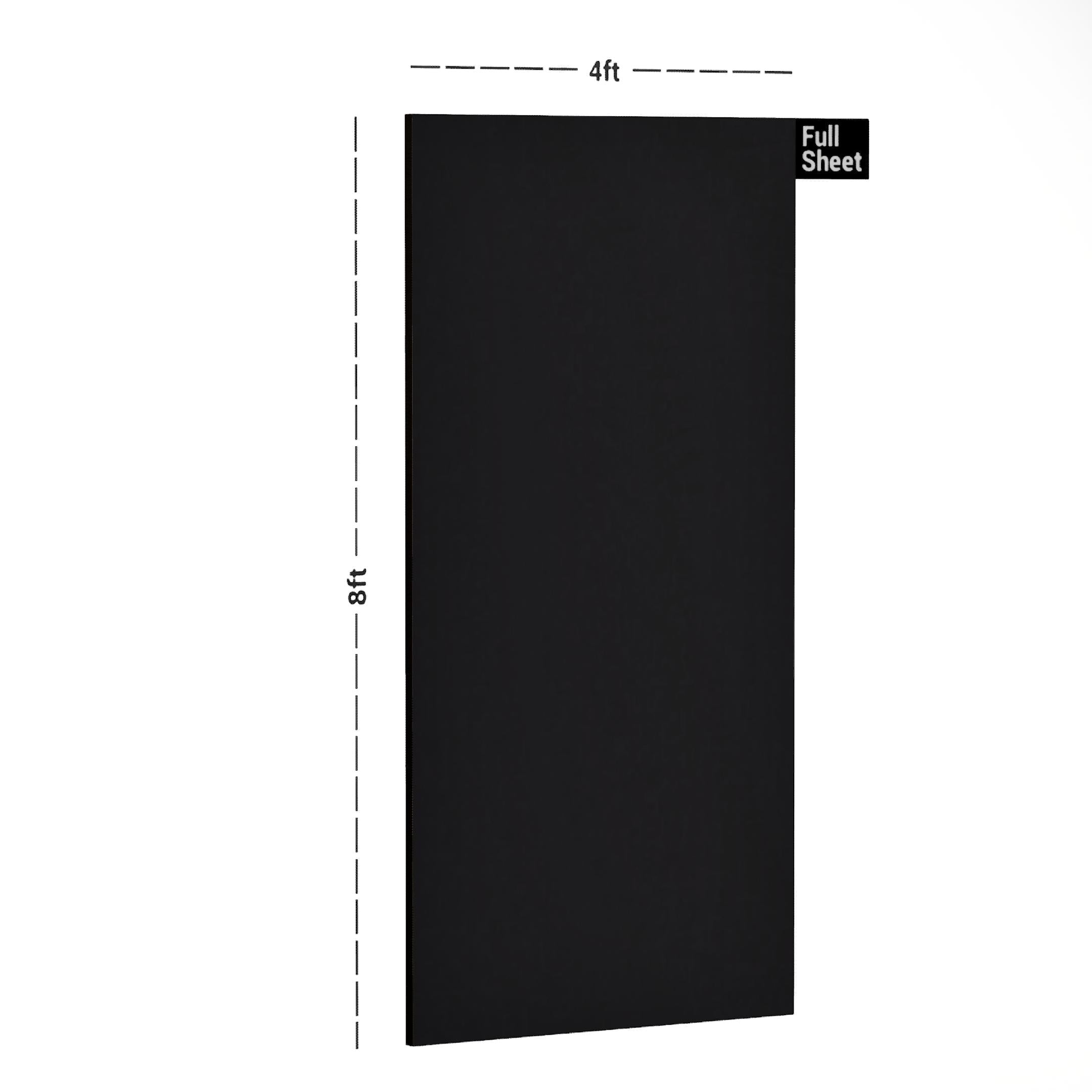 Grey suede laminate sheet 8x4 ft with plain finish and suede texture, full sheet dimensions indicated.