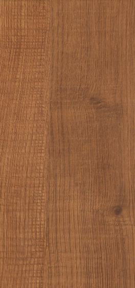 Brown wood grain laminate with textured finish and visible wood pattern and knots