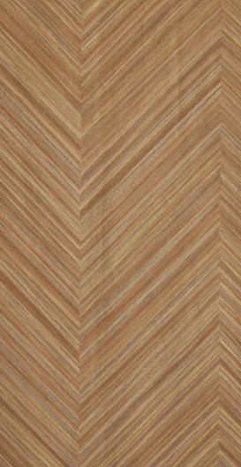 Brown wood laminate with textured herringbone pattern and visible wood grain