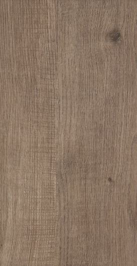 Brown wood grain laminate with textured finish and visible wood knots and grain pattern