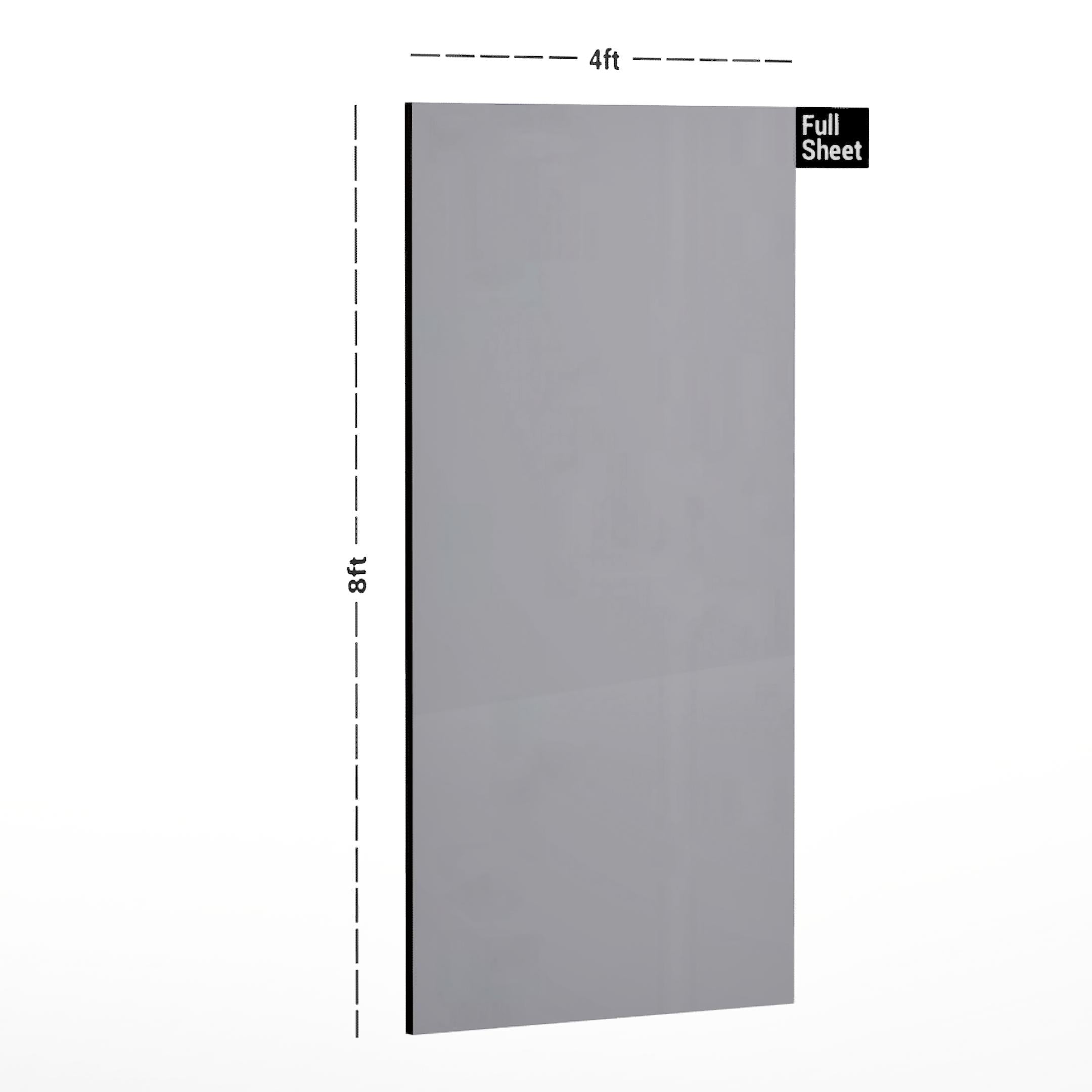Silver Plain Laminate 8x4 ft High Gloss 1.5 mm - ARC 8616