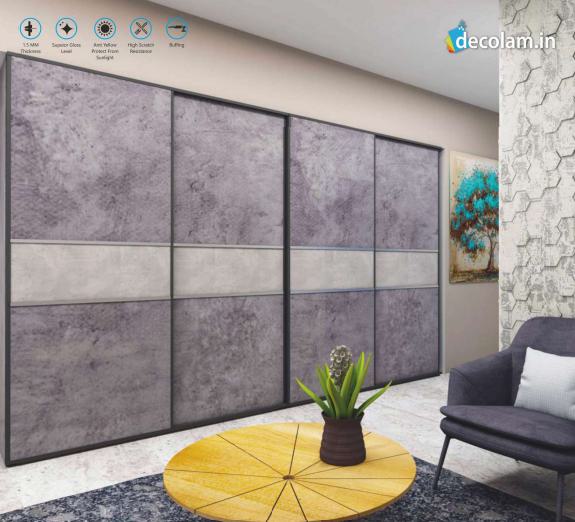 Dark Inkstone Marble & Stone Laminate 8x4 ft High Gloss 1.5 mm - ARC 9638