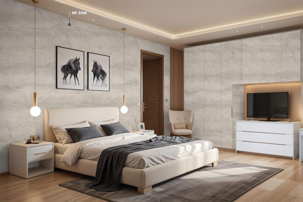 Advance Laminates Stagger Marble 8x4 ft High Gloss marble & stone laminates Beige AR_3008