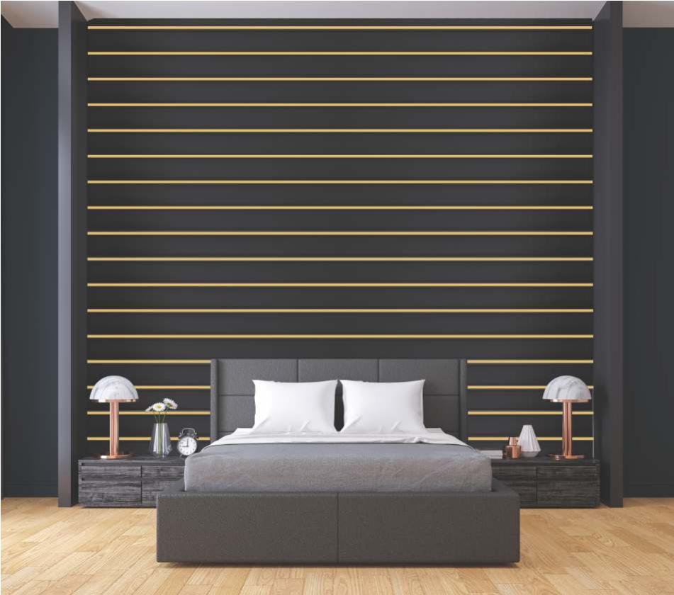 Grey Strips Acrylic Designer Laminate 8x4 ft Glossy 1.5 mm - AR 4103