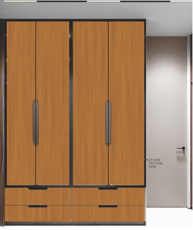 Tectone Teak Wood Laminate 8x4 ft Texture 1 mm - CT 6166