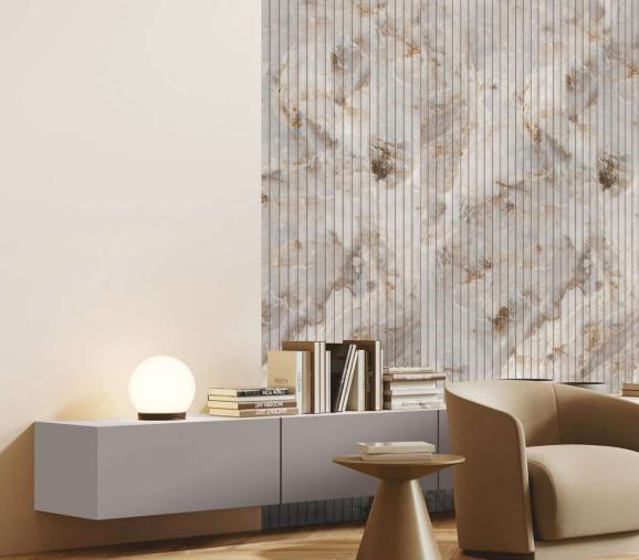 Brown Paper Fluted Laminate 8x4 ft Super Matte 1 mm - DG 197
