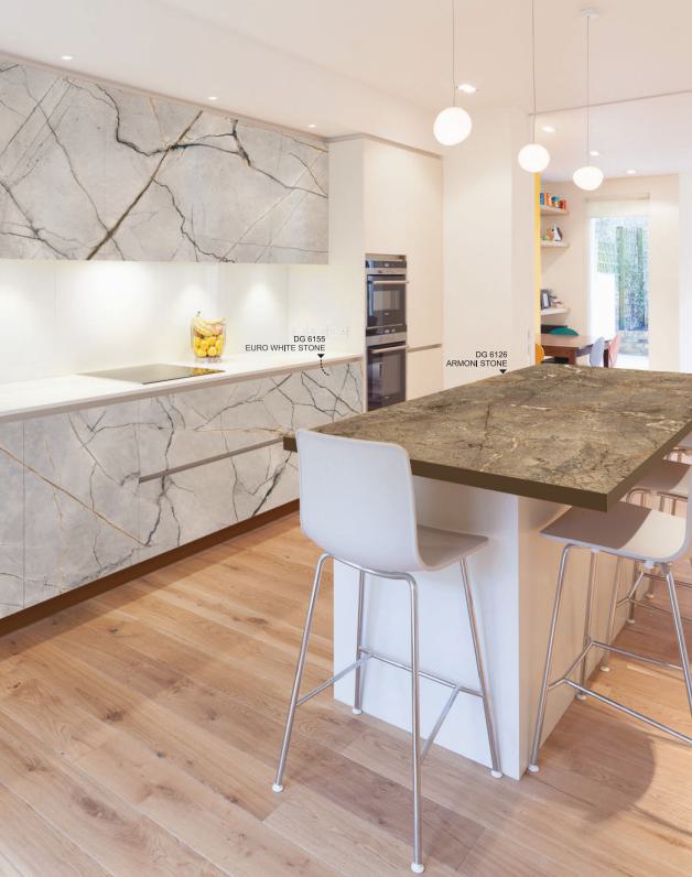 Euro White Marble & Stone Laminate 8x4 ft High Gloss 1 mm - DG 6155