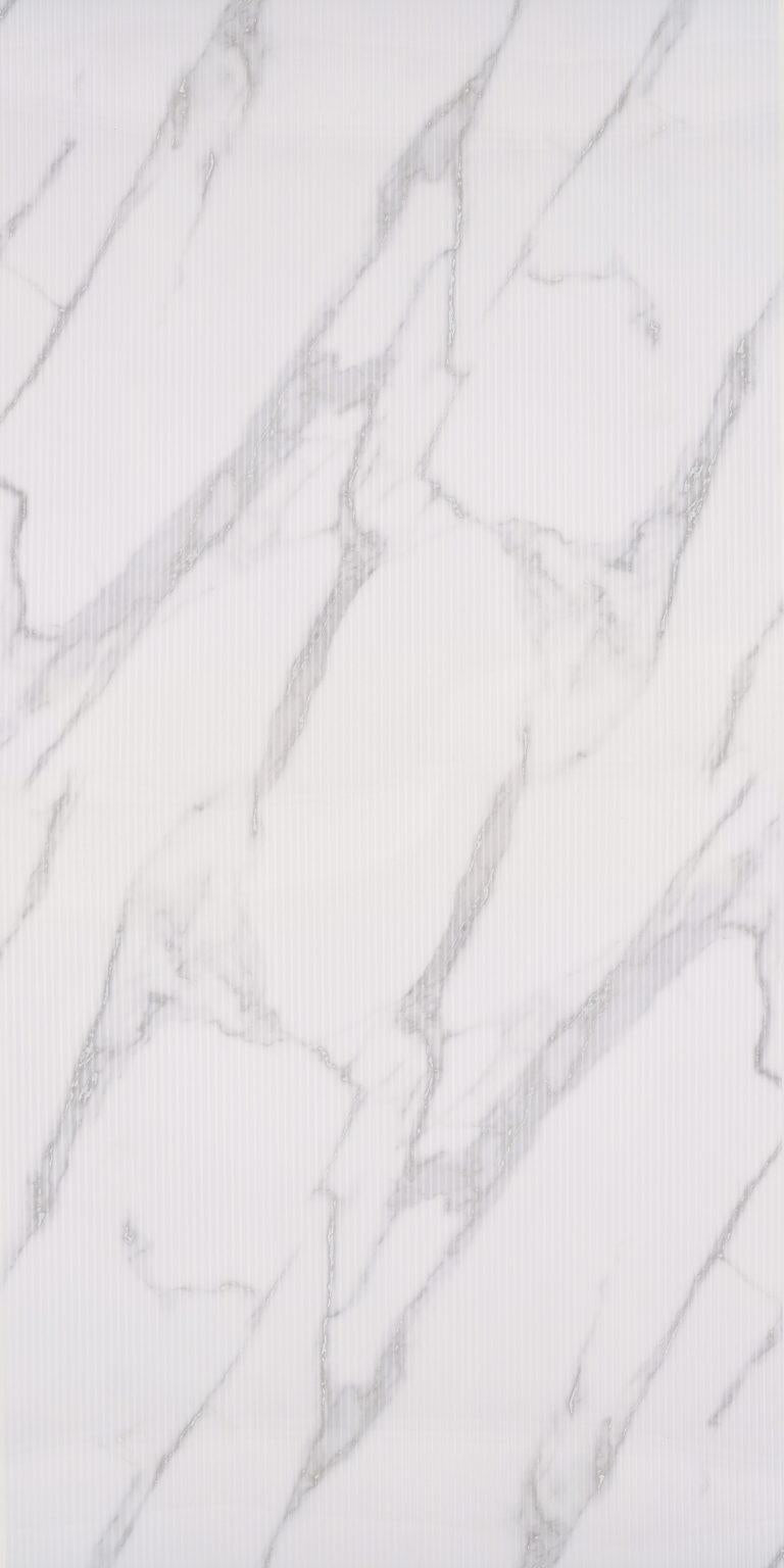 Advance Laminates Maseio White Flute Stone 8x4 ft High Gloss marble & stone laminates White FL_3106