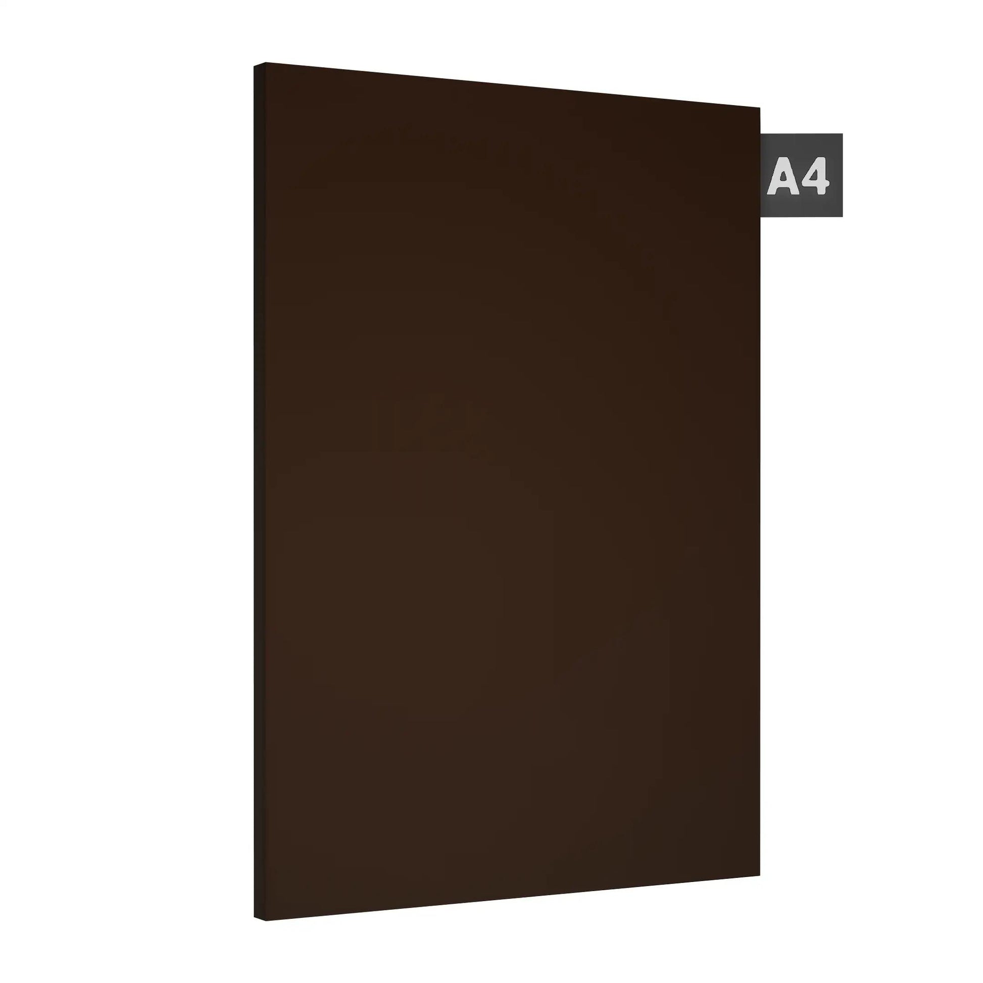 Brown plain laminate with textured finish and A4 label on corner, showcasing solid color and smooth surface.