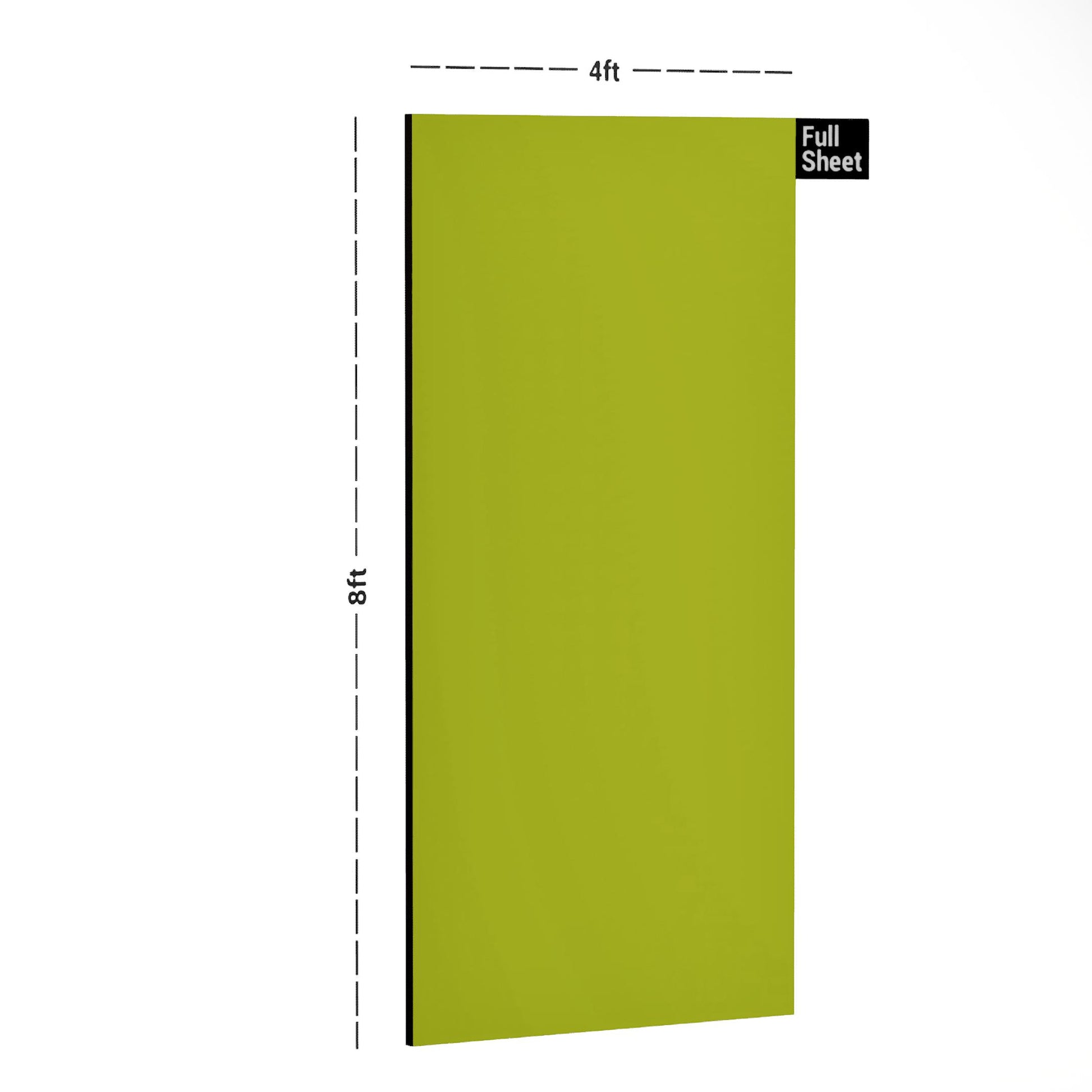 Glossy green plain laminate sheet 8x4 ft with smooth finish and uniform color