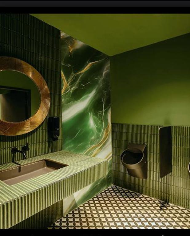 & Stone Laminate 8x4 ft High Gloss 3 mm - Green Marble