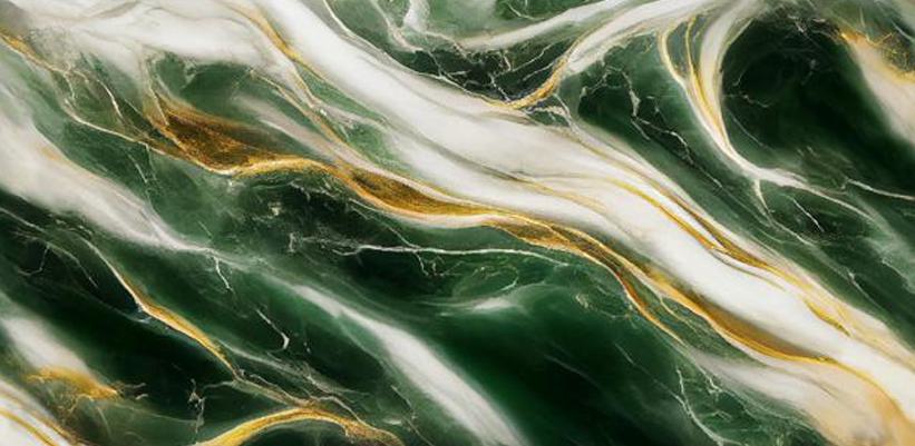 & Stone Laminate 8x4 ft High Gloss 3 mm - Green Marble