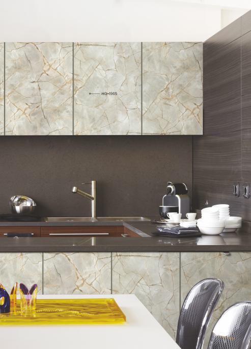 Caramel Breccia Marble & Stone Laminate 8x4 ft High Gloss 1 mm - HG 1965