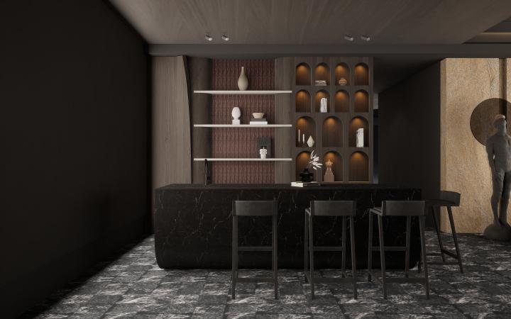 Pietra Black Marble & Stone Laminate 8x4 ft High Gloss 1 mm - HG 7081