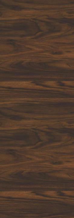 Brown wood grain laminate with textured finish and dark streaks, showcasing a natural wood pattern and earthy tone variation.
