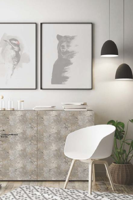 Greige Concreto Designer Laminate 8x4 ft Texture 1 mm - ISD 02