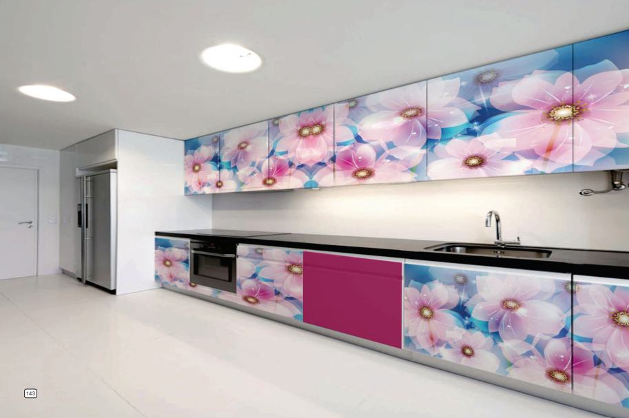 Shiny Flowers Designer Laminate 8x4 ft High Gloss 1 mm - LCD 1007