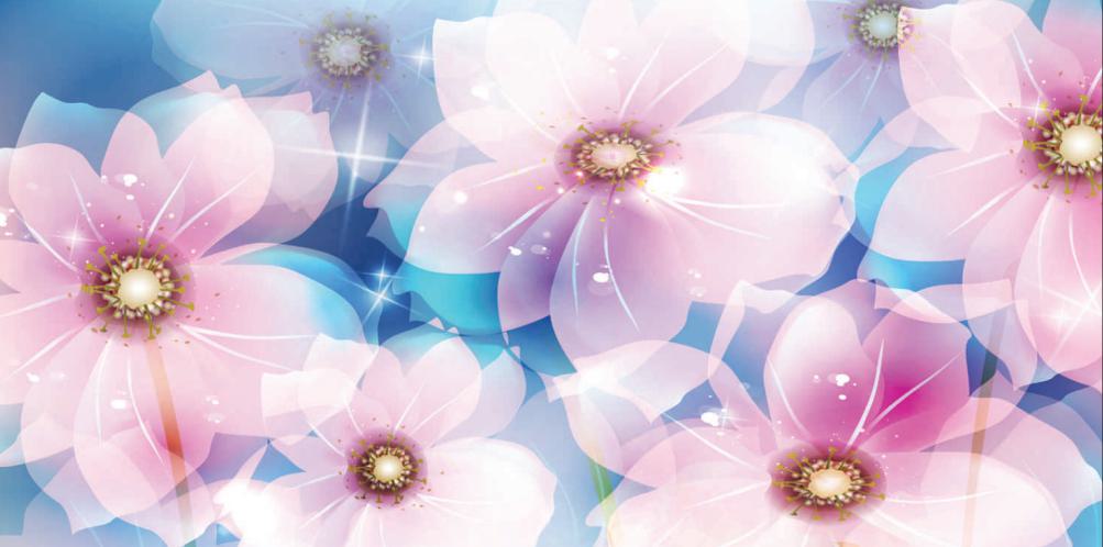 Shiny Flowers Designer Laminate 8x4 ft High Gloss 1 mm - LCD 1007
