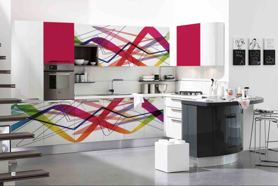 Elegant Waves Designer Laminate 8x4 ft High Gloss 1 mm - LCD 1016