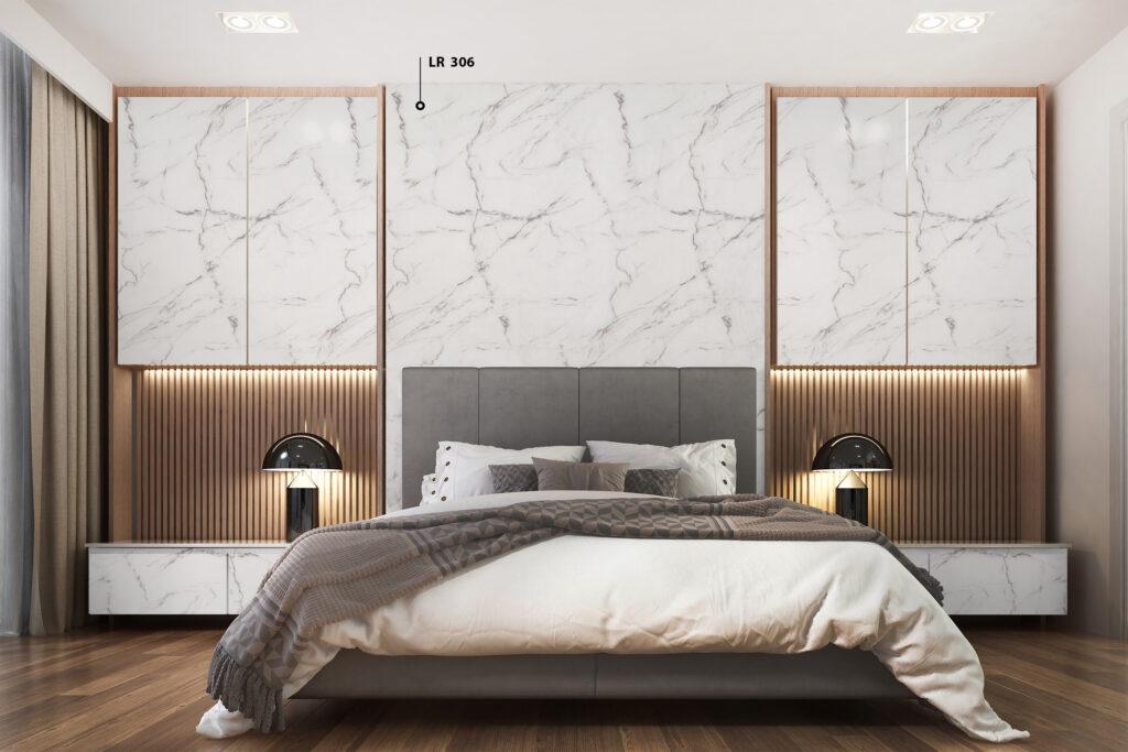 Statuario Marble & Stone Laminate 8x4 ft High Gloss 1.5 mm - LR 306