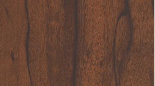 Brown wood grain laminate with textured finish and visible wood pattern and grain details