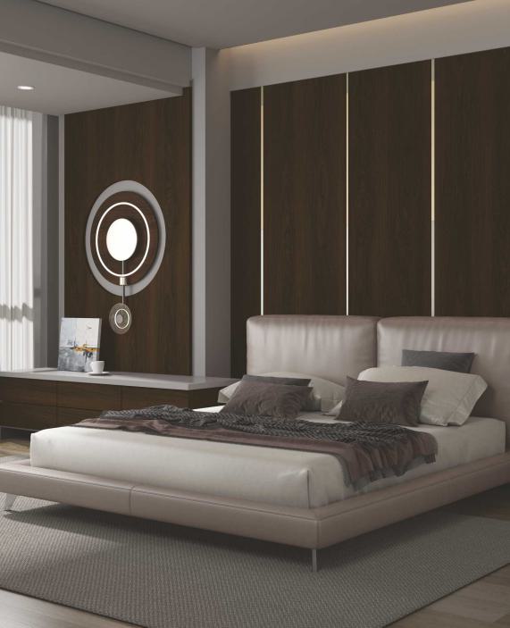 Alpine Walnut Gold Wood Laminate 8x4 ft Texture 1 mm - NV 7025