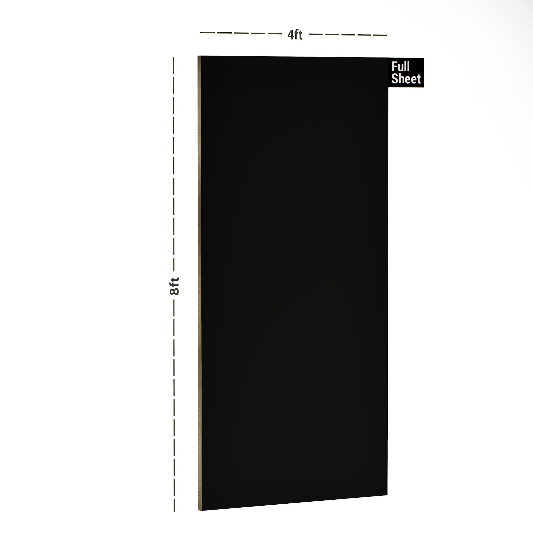 Night Hawk Black Plain Laminate 8x4 ft High Gloss 1 mm - Oliviya 11013