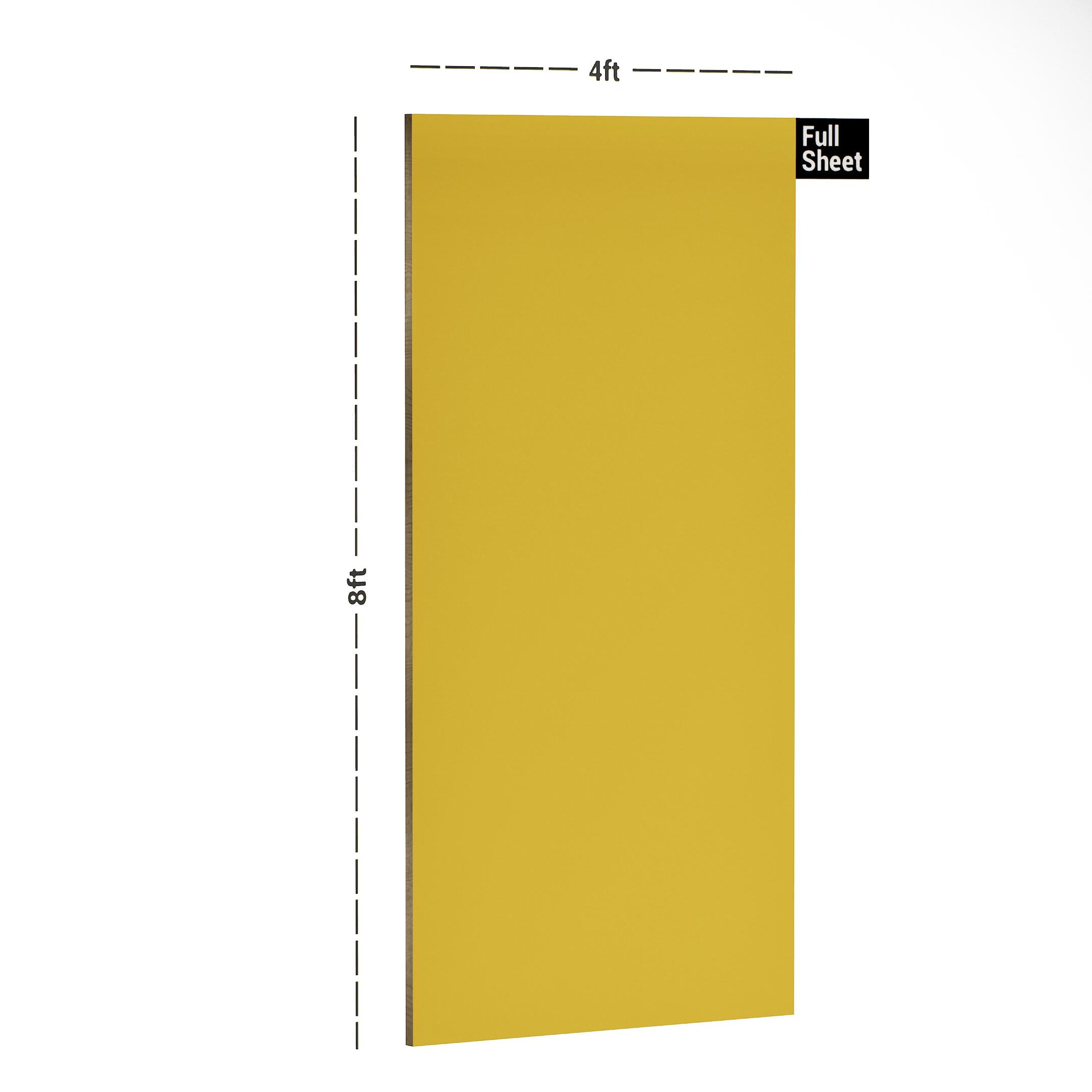 HG Yellow Plain Laminate 8x4 ft High Gloss 1 mm - Oliviya 11020