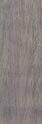 Grey wood grain laminate with matte finish and textured vertical pattern.