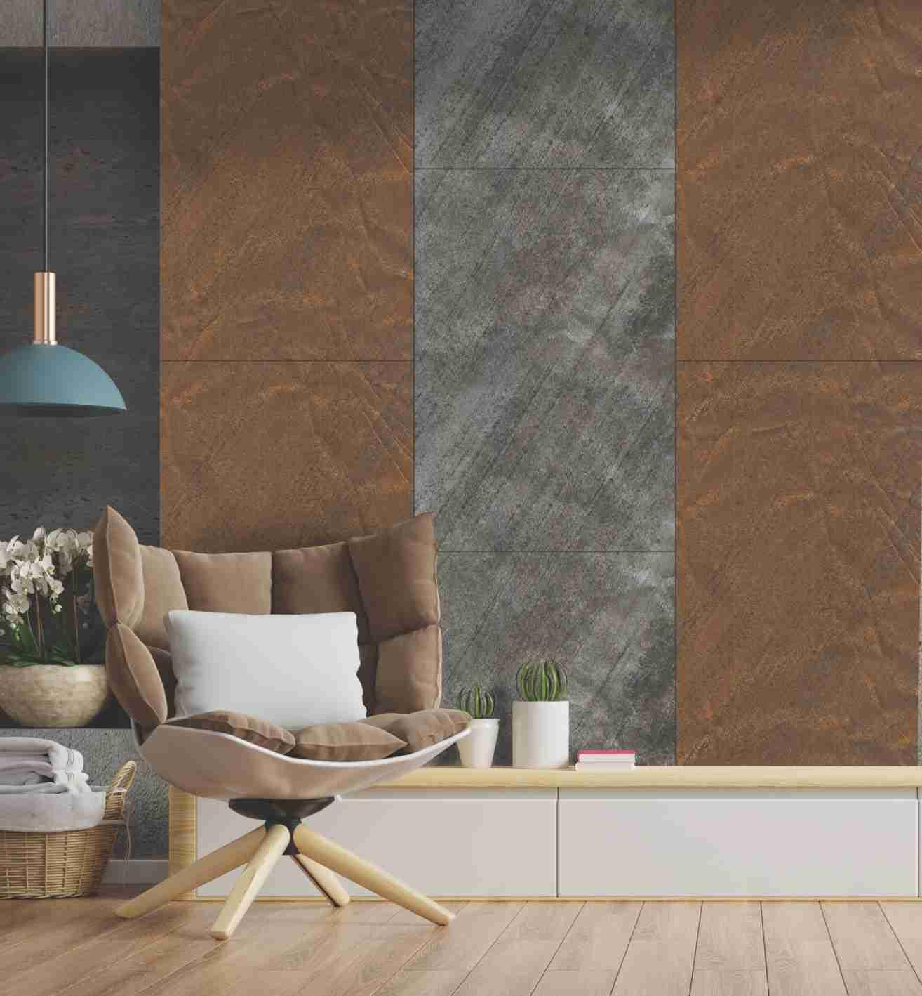 SYNCRO Grey Slate Marble & Stone Laminate 8x4 ft Texture 1 mm - Oliviya Rustic