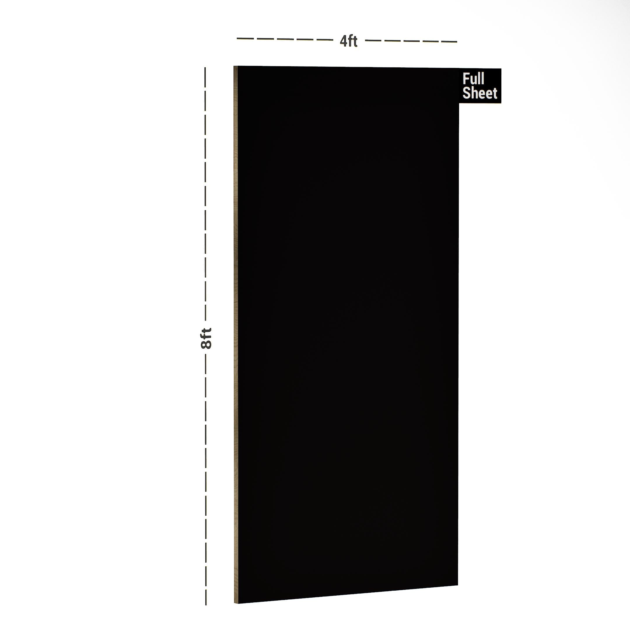 L22 Black Plain Laminate 8x4 ft High Gloss 1 mm - PC 03