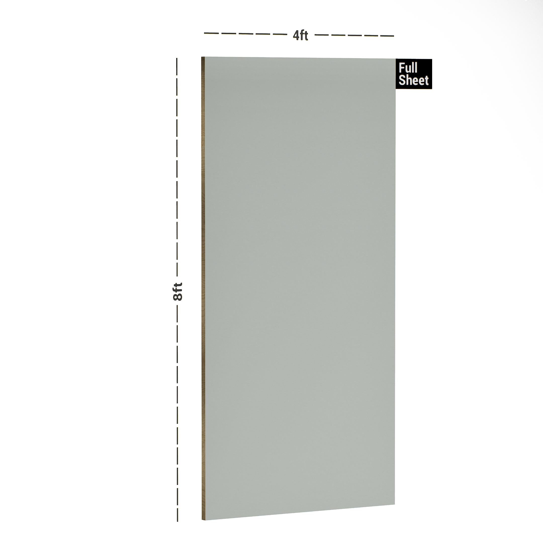 Cape Grey Plain Laminate 8x4 ft High Gloss 1 mm - PC 106