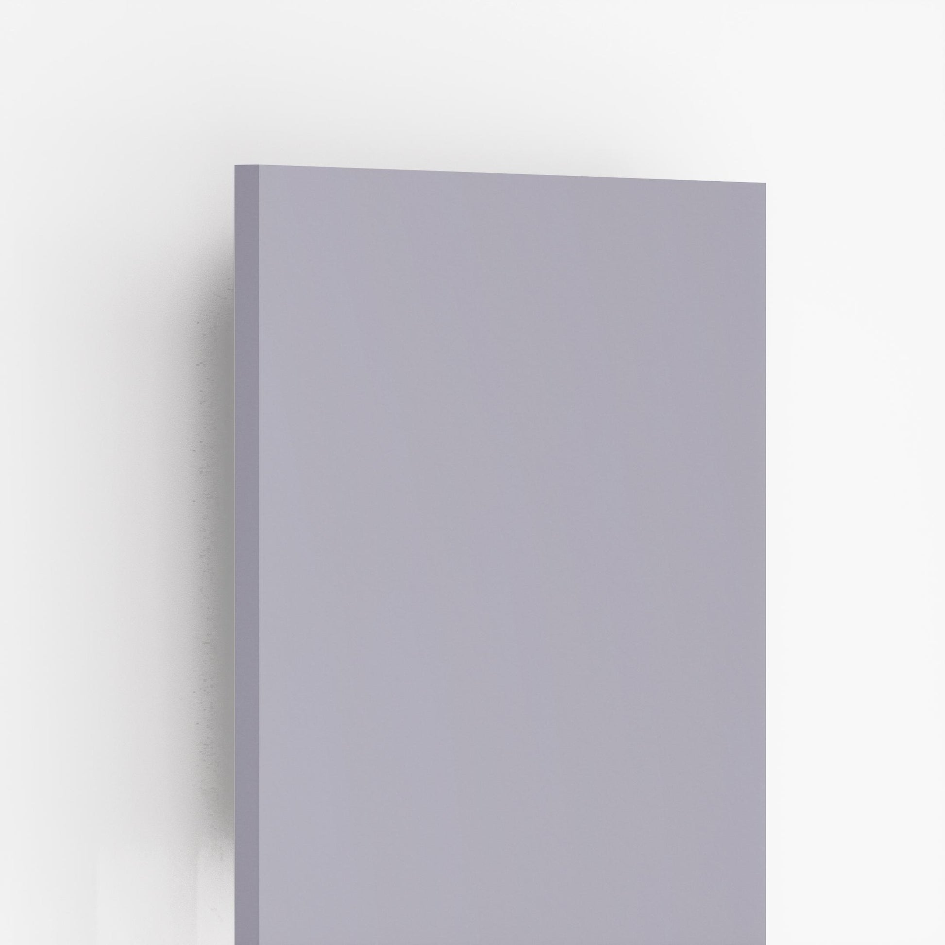 Violet suede laminate sheet with plain color and matte finish, showing edge and texture detail