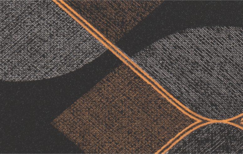 Foxtort PVC Patterns Rosenbusch Copper Chain Dark Designer Laminate 8x4 ft Texture 1.25 mm - PDG 926