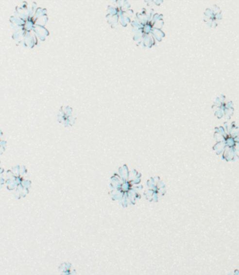 Foxtort PVC Pattern Blume Metallic Blue Flowers Designer Laminate 8x4 ft Texture 1.25 mm - PDG 938
