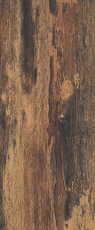 Brown wood grain laminate with textured finish and visible wood knots and grain pattern